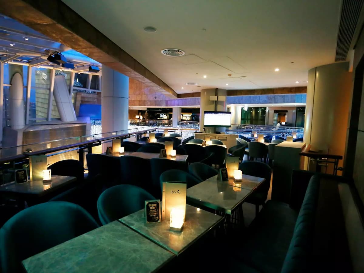 main dining area of tonic bar