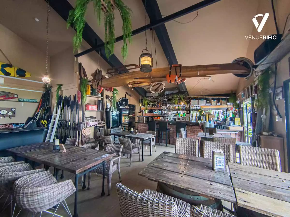 bar and restaurant rattan chairs wooden table
