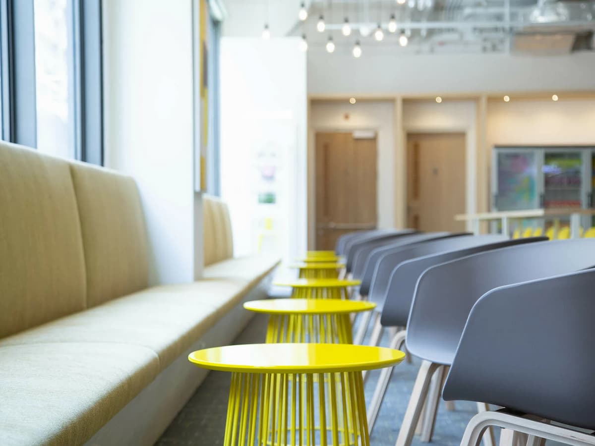 reception area of a co-working space