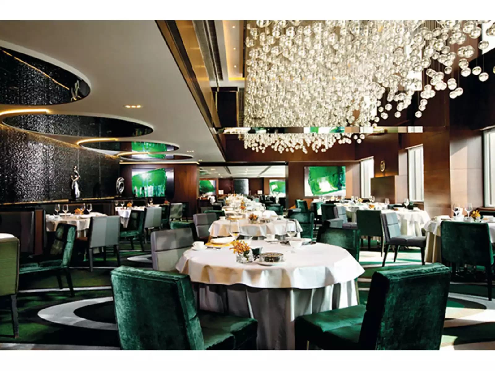 main dining hall with sleek modern interiors