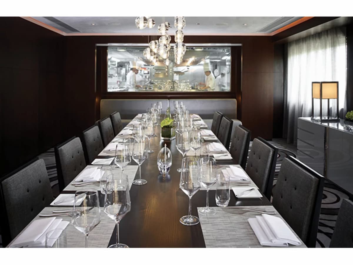 private dining room using long table