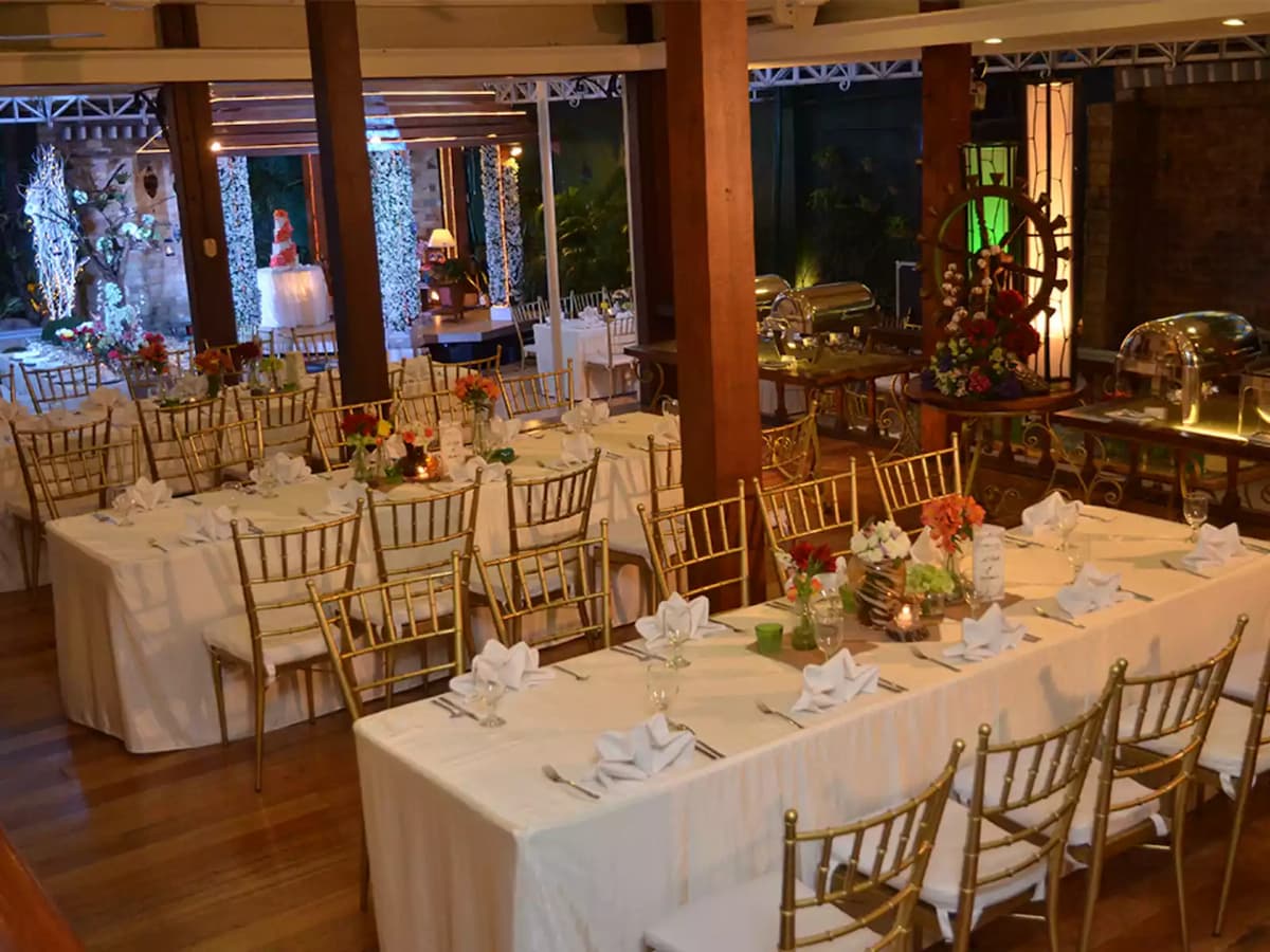 indoor wedding reception with sit down table for dinner manila