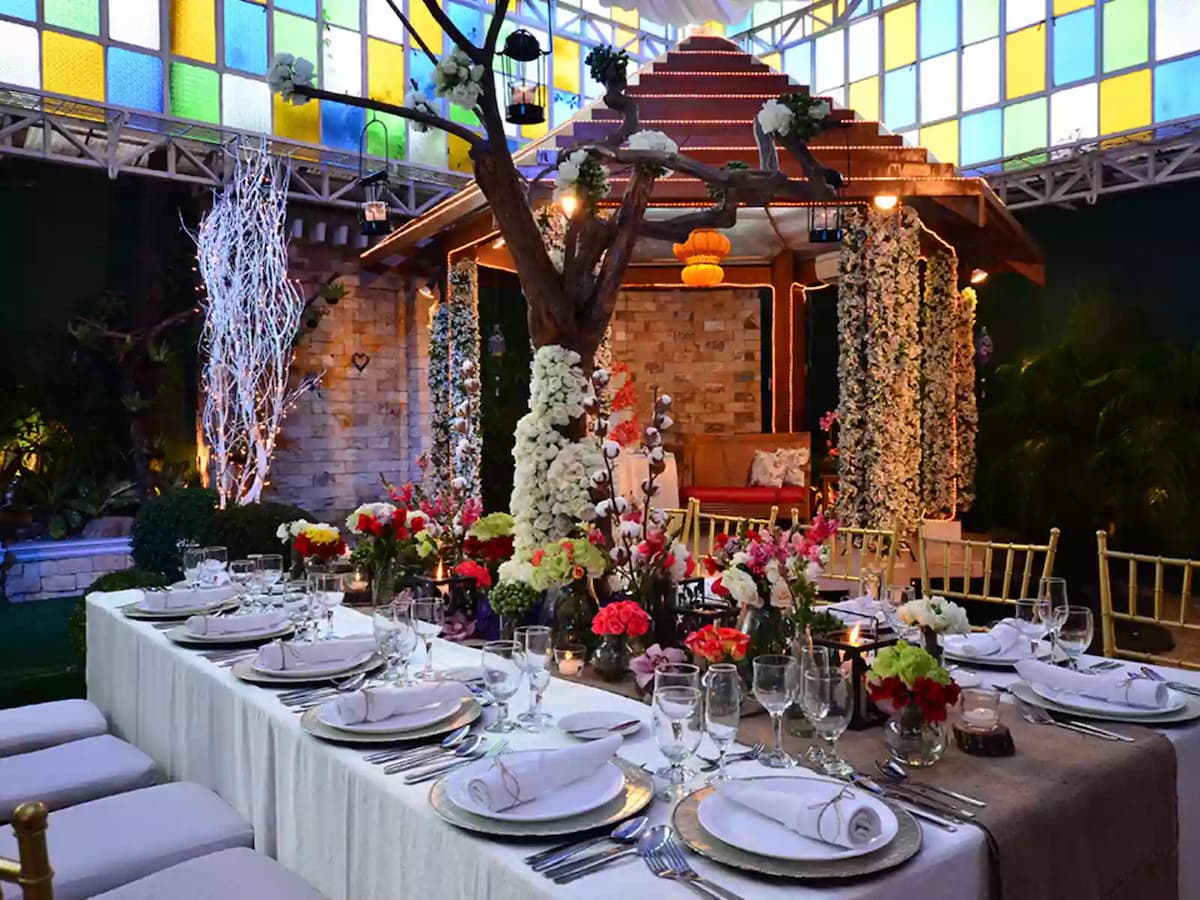 private intimate wedding reception featuring mini stage manila