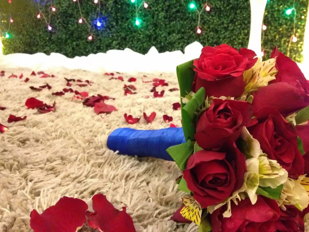 flower bouquet with rose petals on ground hotels in manila
