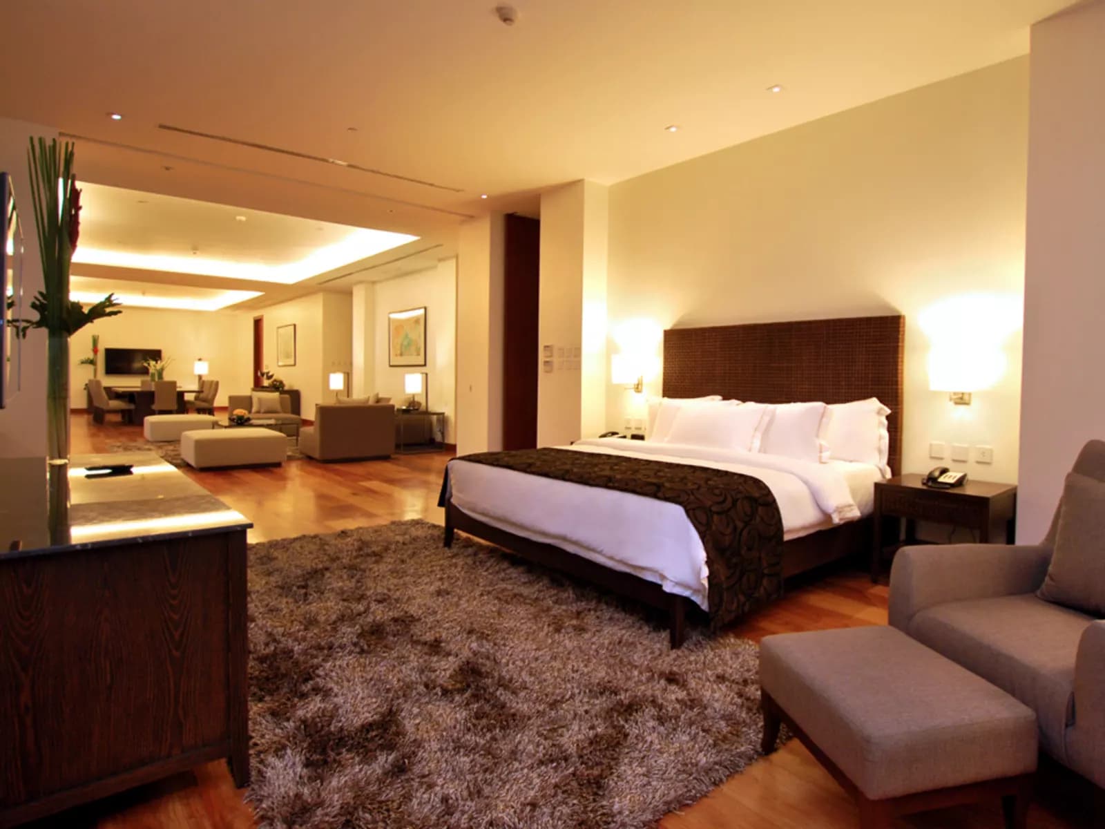 executive room hotel overlooked the living room and dining room