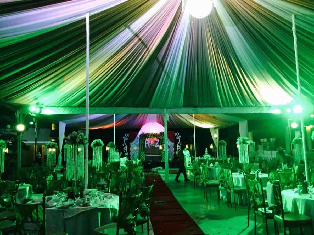 dinner and dance party venue in cavite, philippines with green lighting