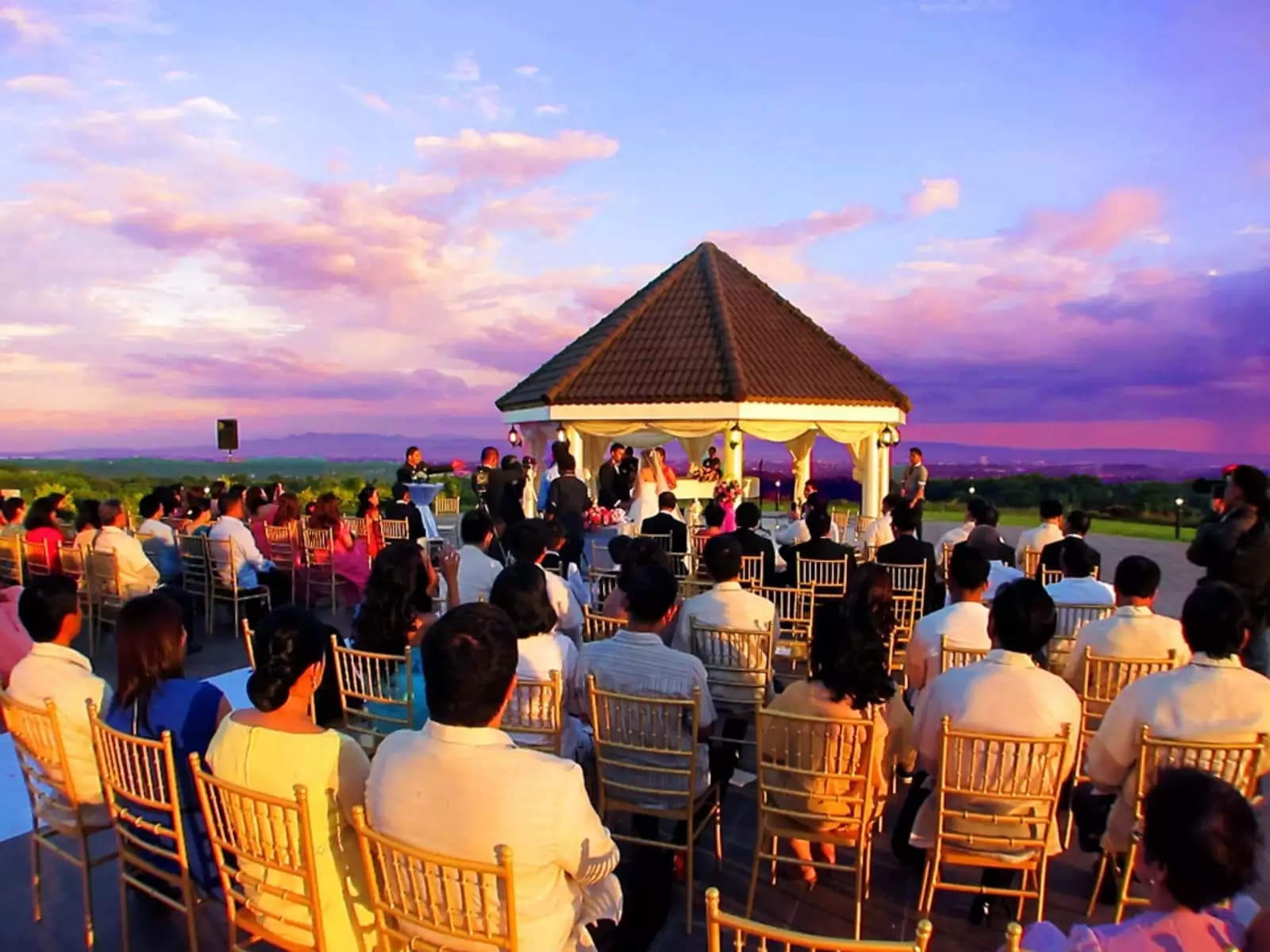 people attending wedding event at large garden venue in davao philippines