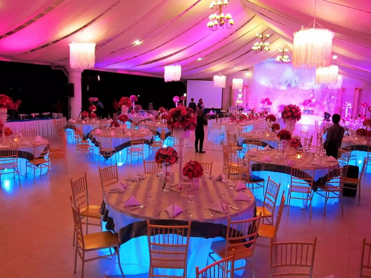 product launch event space in davao with white tent interior and banquet seating
