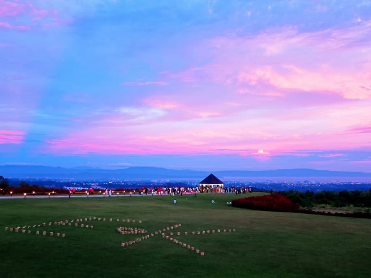 large outdoor garden wedding venue in davao with sunset view