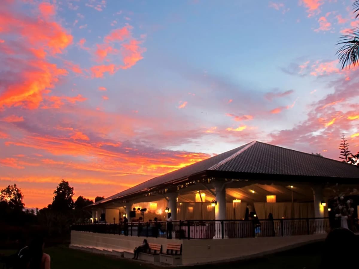 davao dining place with large outdoor area and sunset view