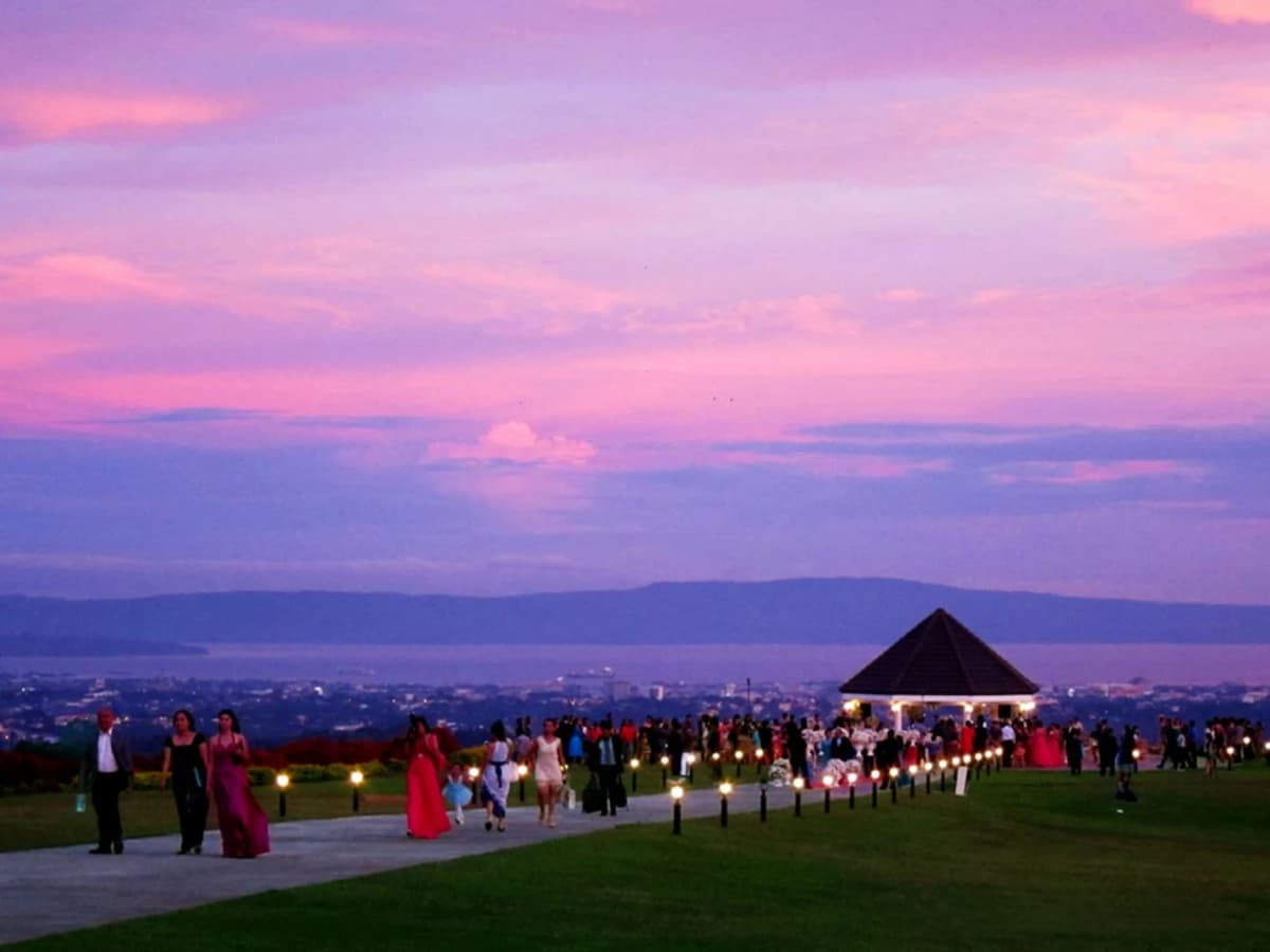 philippines outdoor fashion show venue with sunset view