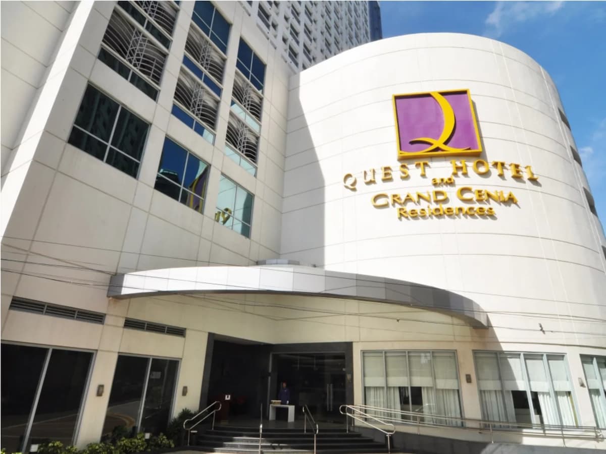 quest hotel building and entrance