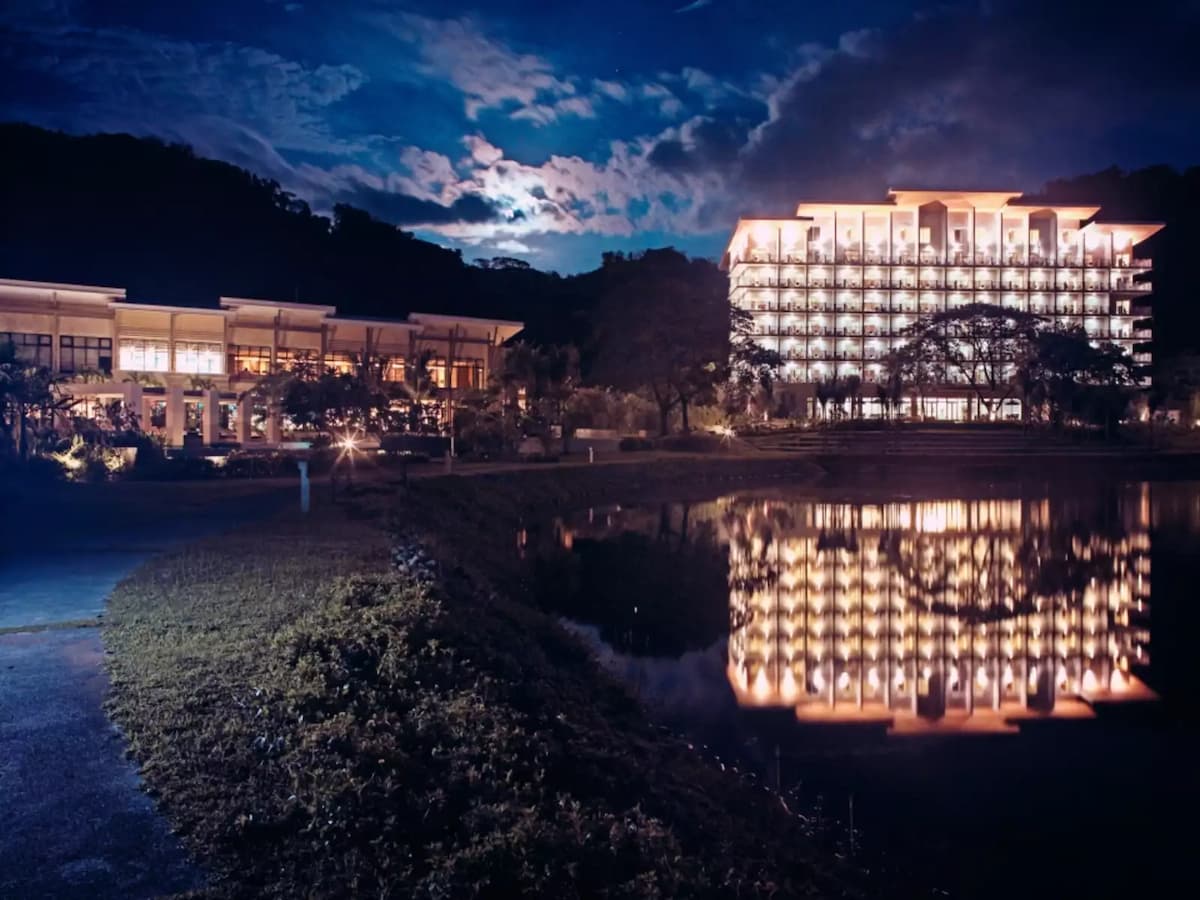 garden and lake next to pico de loro beach and country club batangas