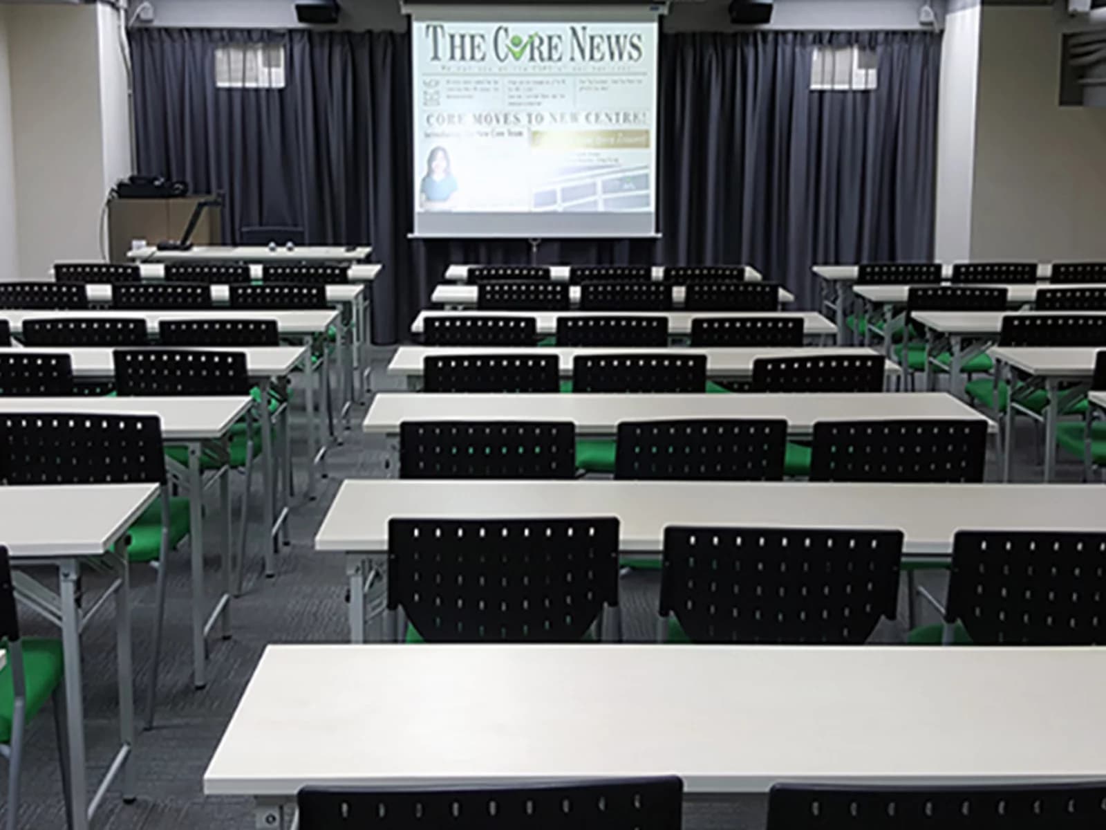 classroom setup for annual meeting event