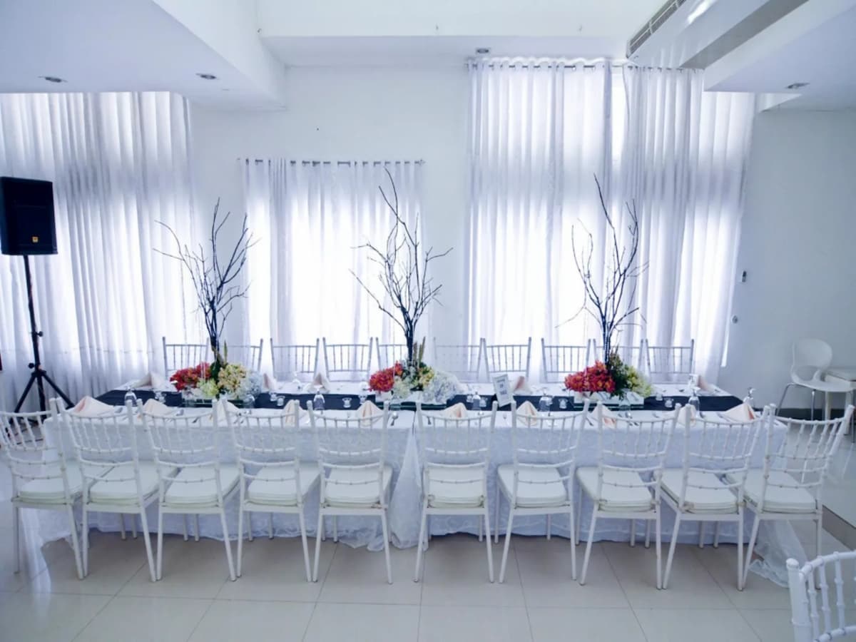 straight chair lineup with trees resort antipolo