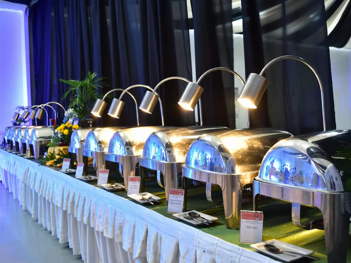 buffet line served at the side of the room with so many food selections mandaluyong