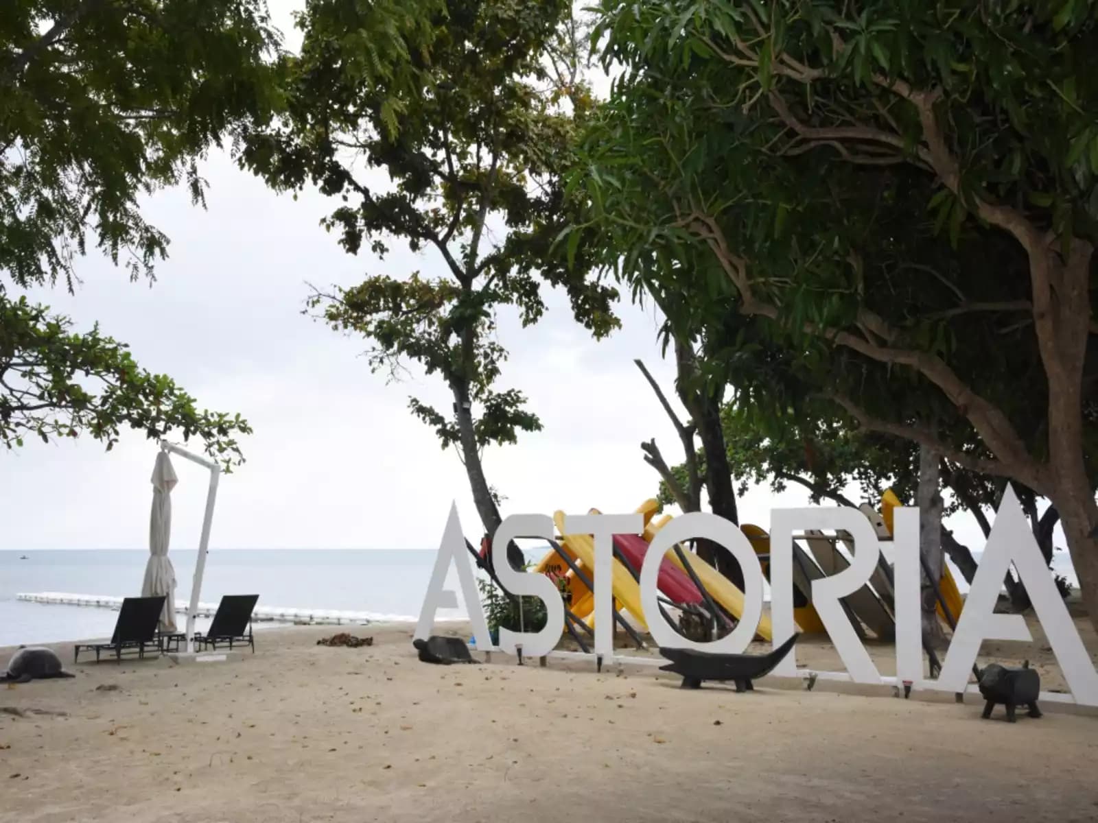 the beach area with astoria name and spectacular sea view event space palawan