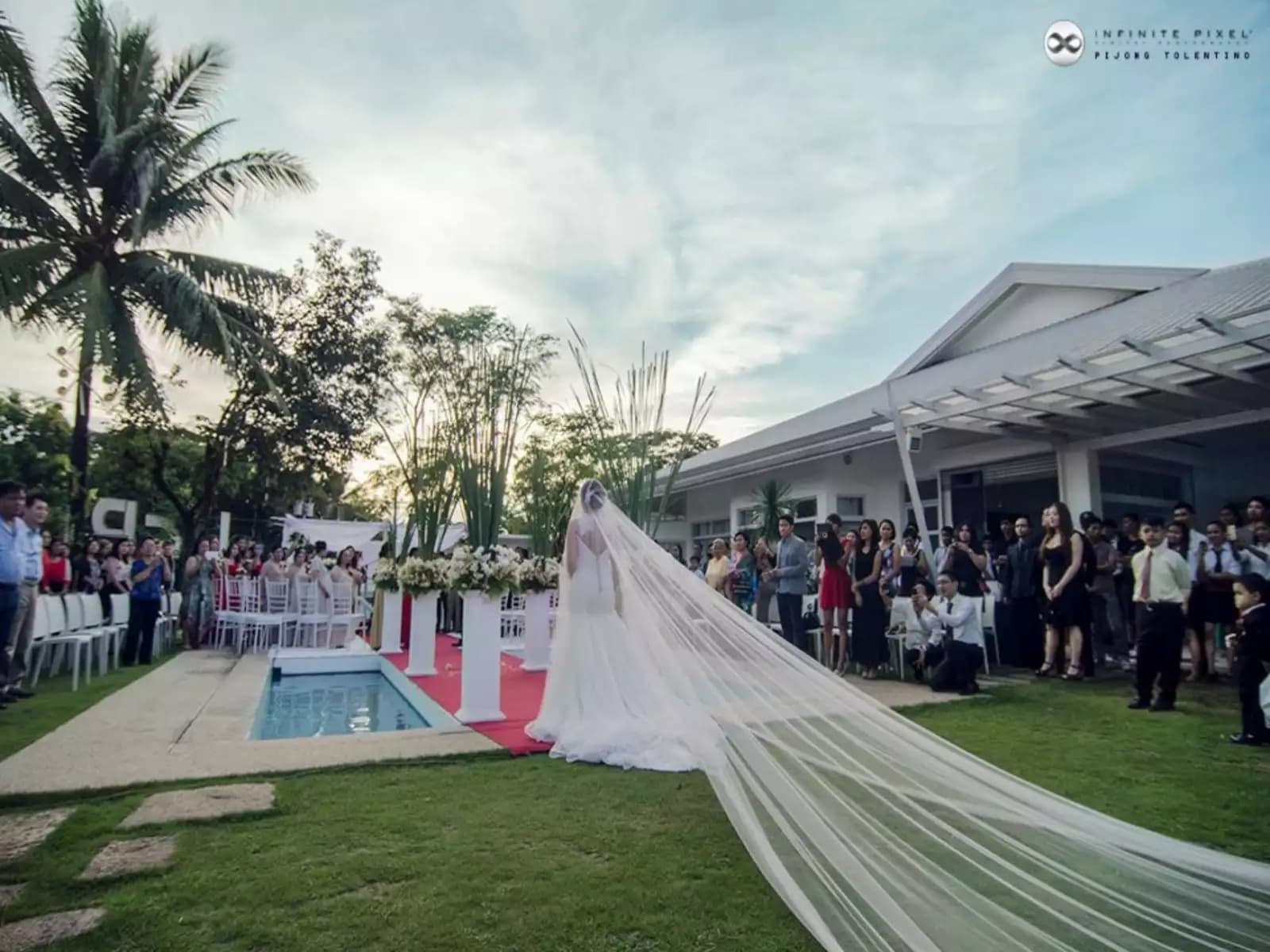 outdoor wedding ceremony with bridge and guests resort antipolo