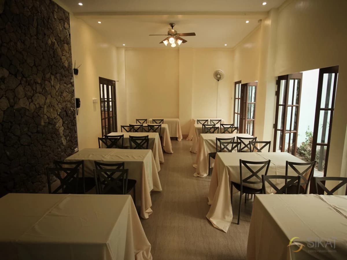 rustic dining setup for events