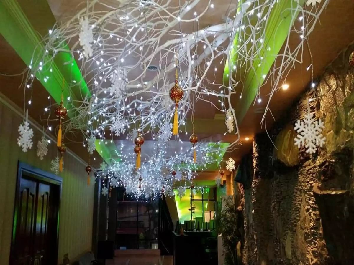 fairy lights on trees decoration for christmas party restaurant cebu