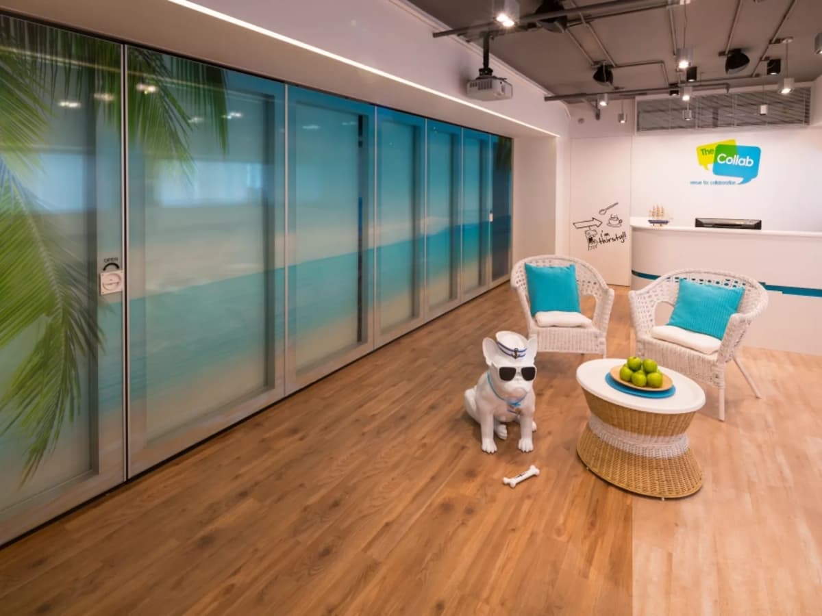 the collab coworking space lounge area