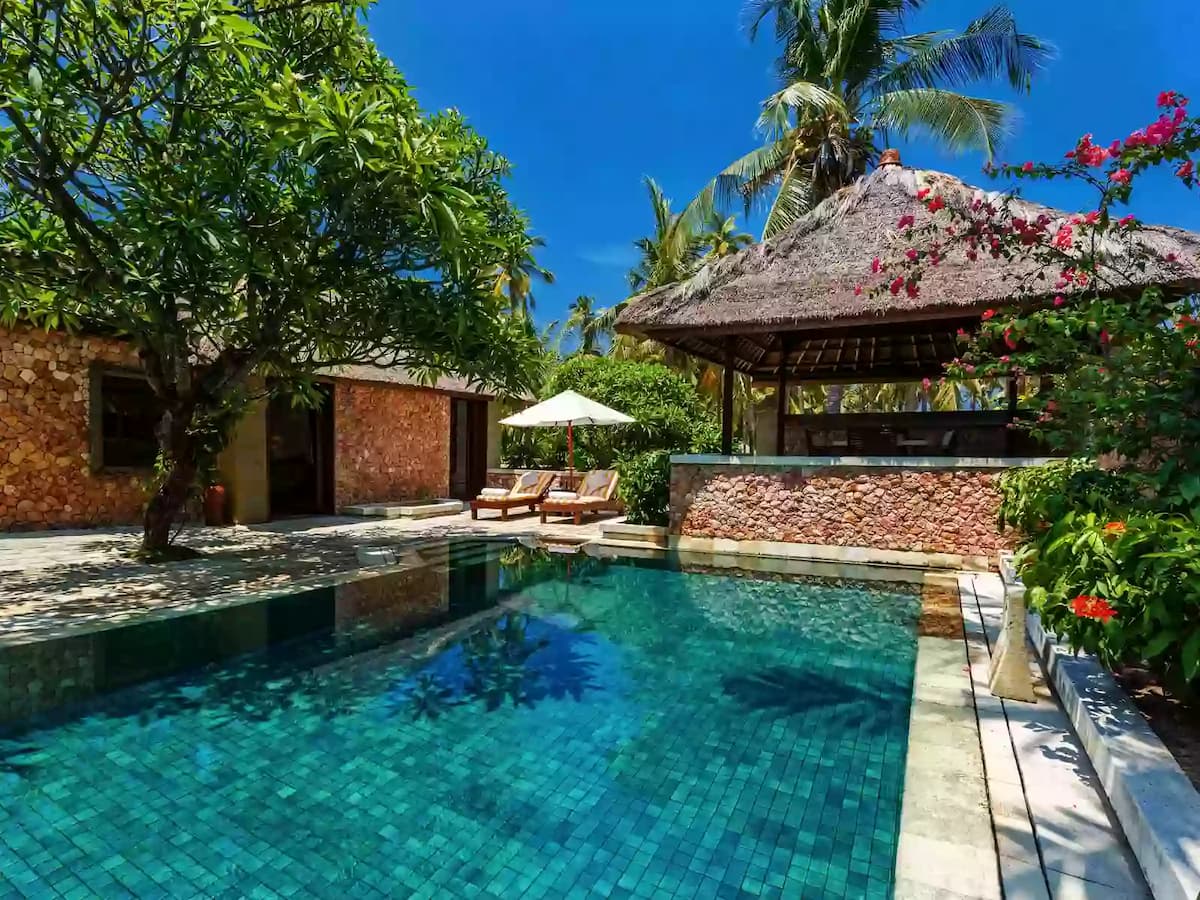 the oberoi beach resort lombok villa with private pool