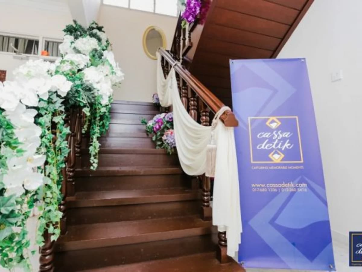 stairs to the wedding event space