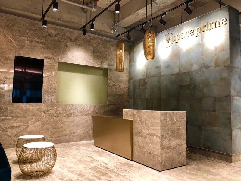 industrial style of the reception area