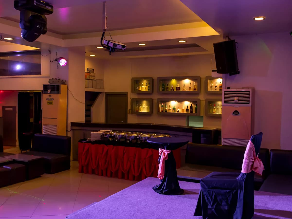 bar area in cocktail party setup