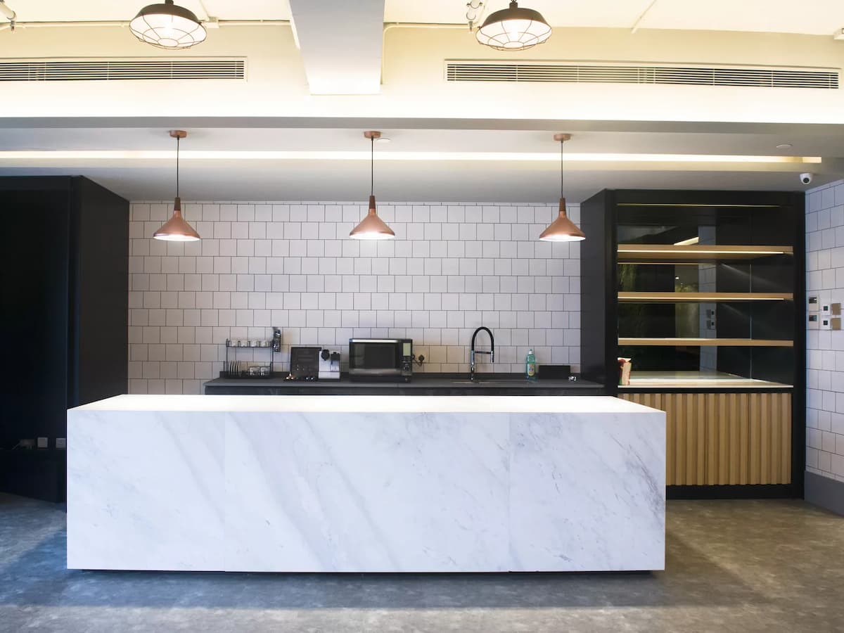 pantry and kitchen area provided inside the coworking area