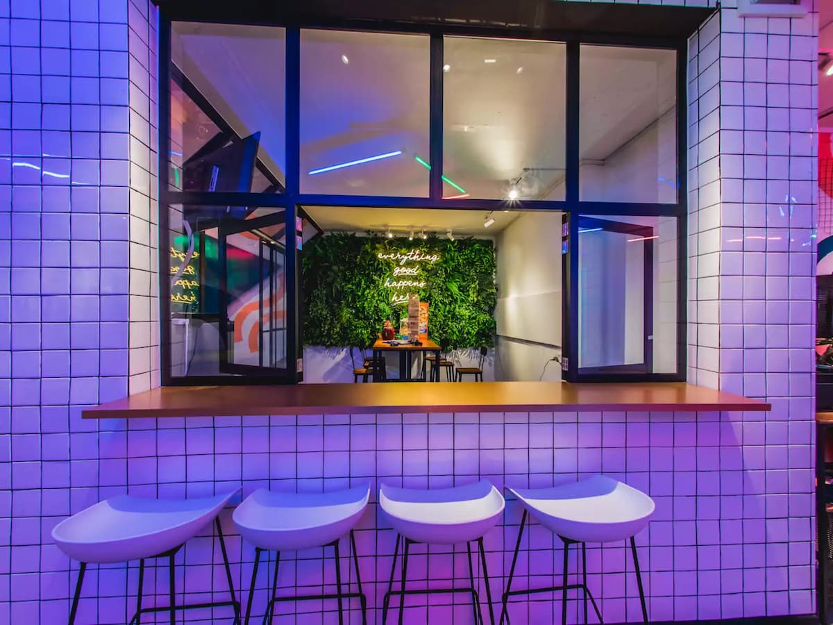 small bar set up with the view of the event space