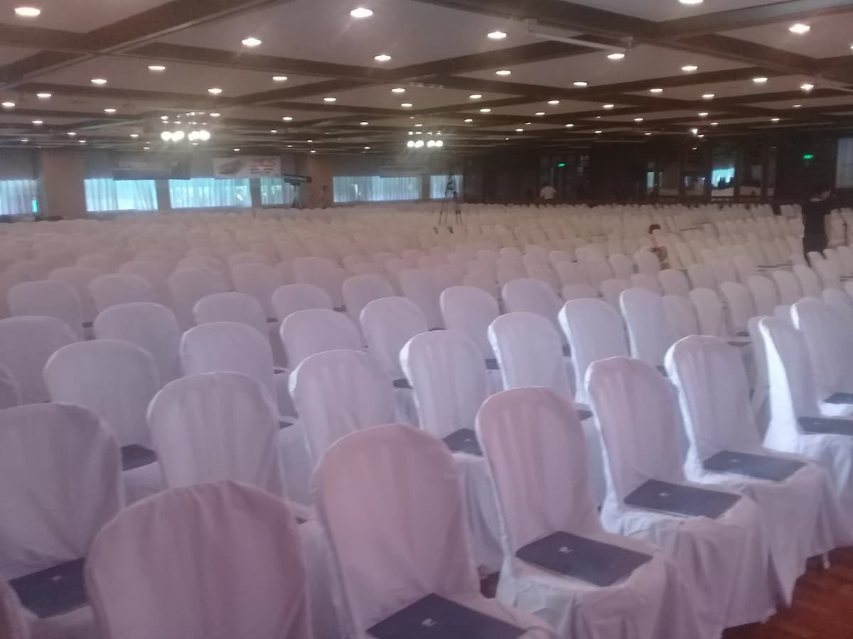 large seminar space in pasig with white audience chairs