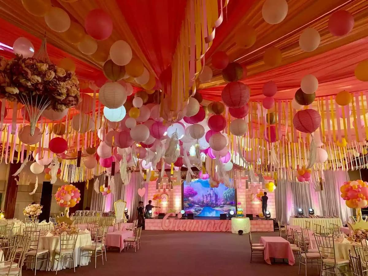 birthday party at the ballroom area with pink decoration cebu