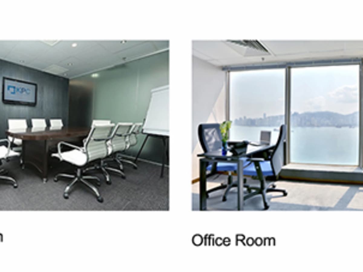 private office room with floor to ceiling window