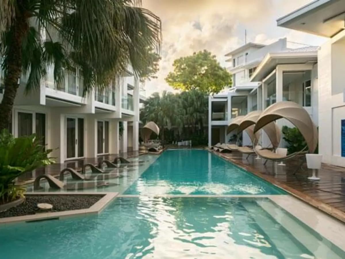 swimming pool across the resort area hotel boracay