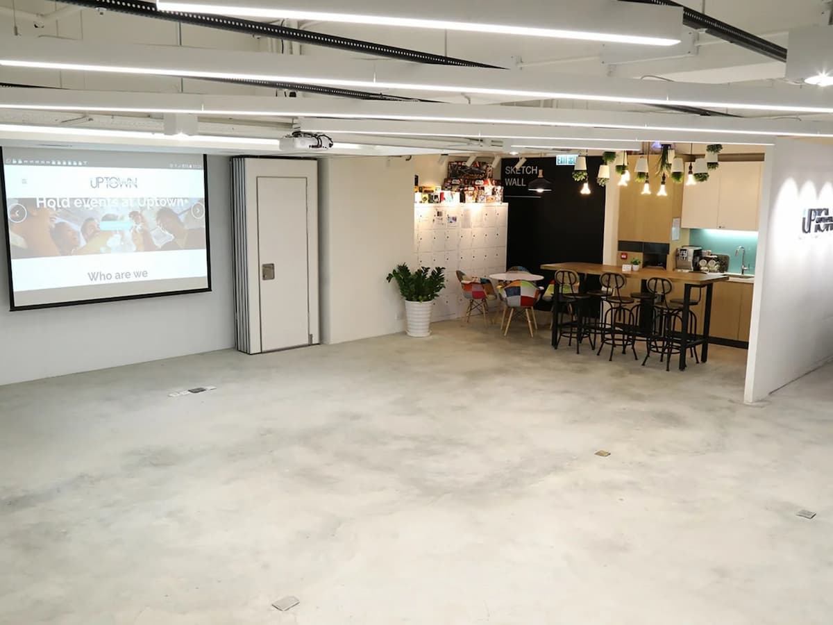function hall for corporate events with the giant screen