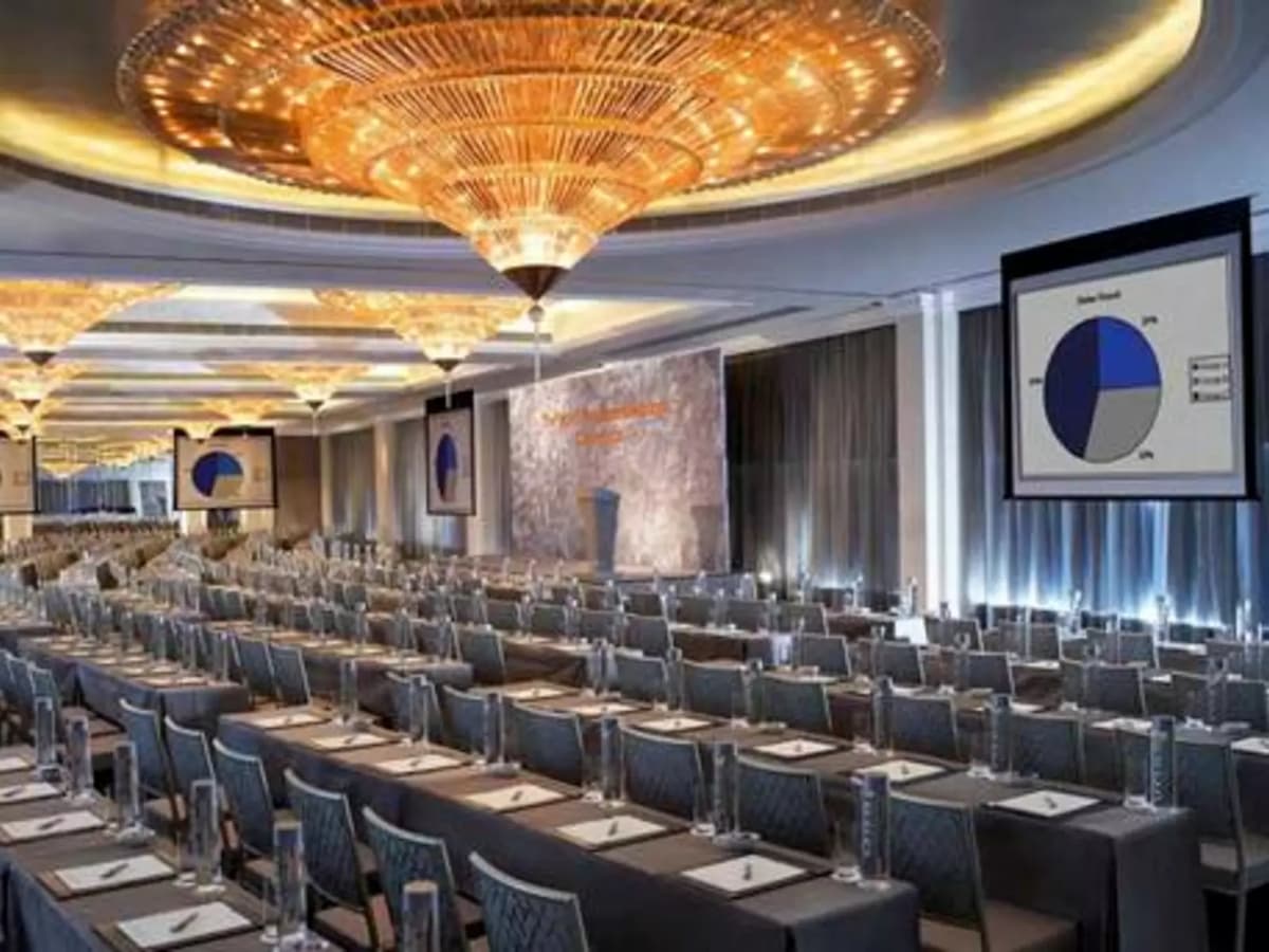 hotel conference hall event space with theatre seating setup