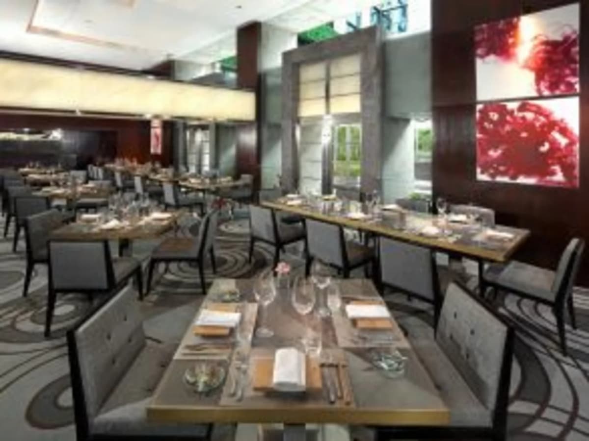 table set up perfect for formal business luncheon