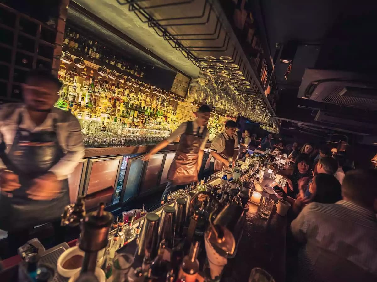 bartenders busy at work during business party
