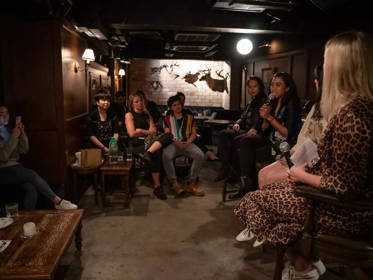 Intimate sharing session in a private gathering at Stockton