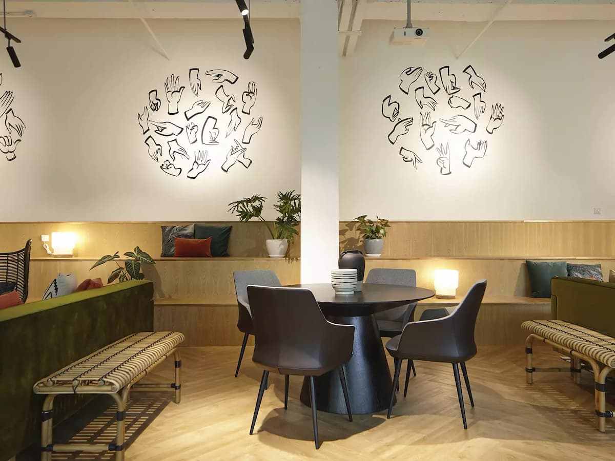 business meeting area near the event space area