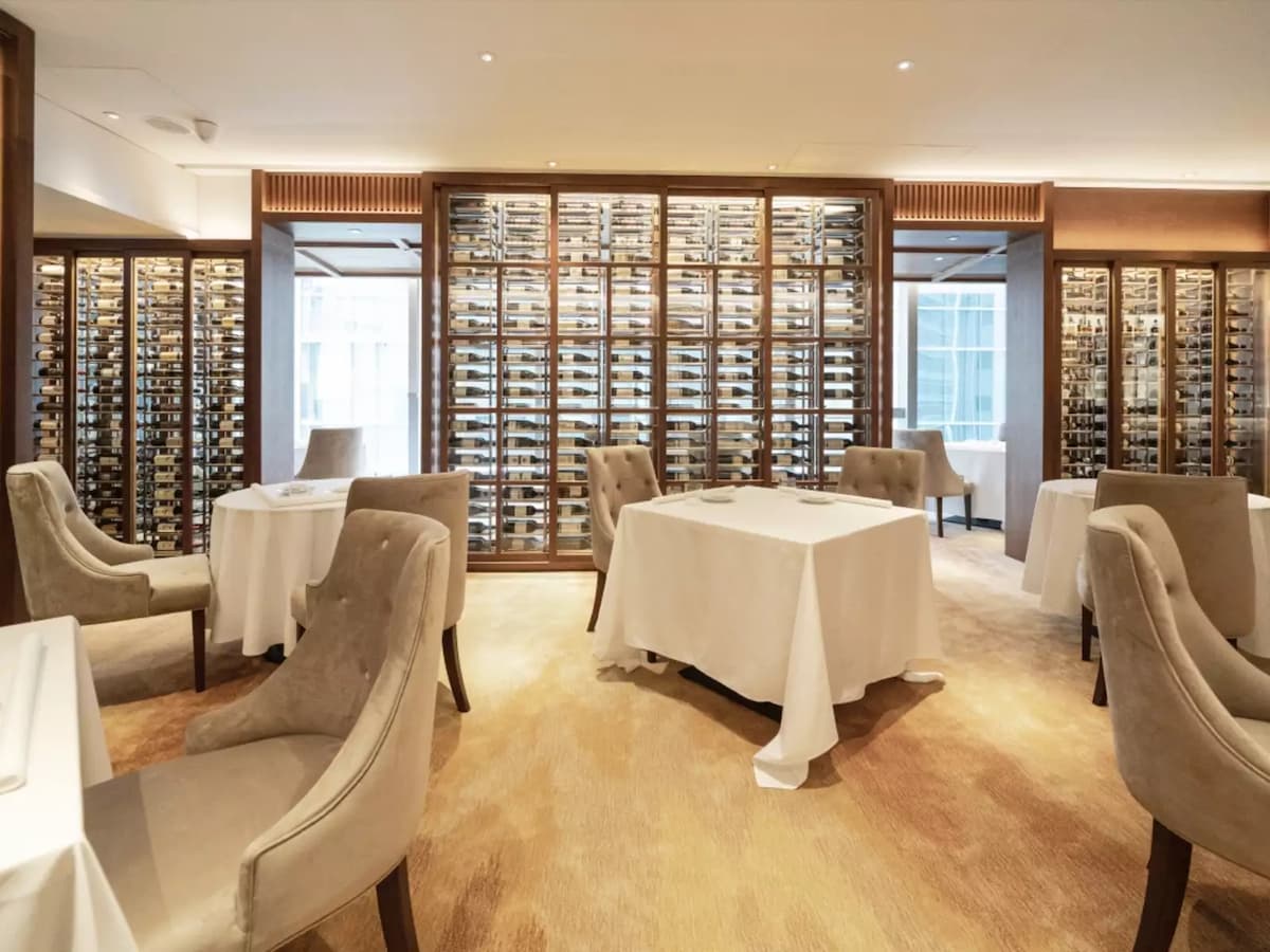 a refined interior in classic European-style dining