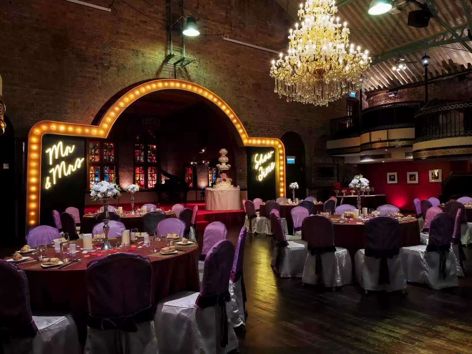 edwardian style of grand ballroom with gothic interior architecture