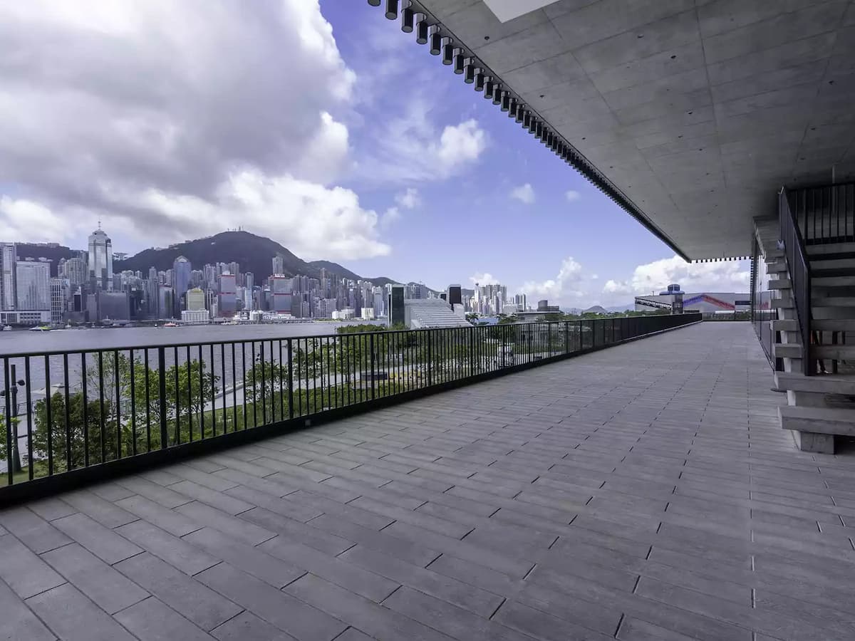large terrace with city view