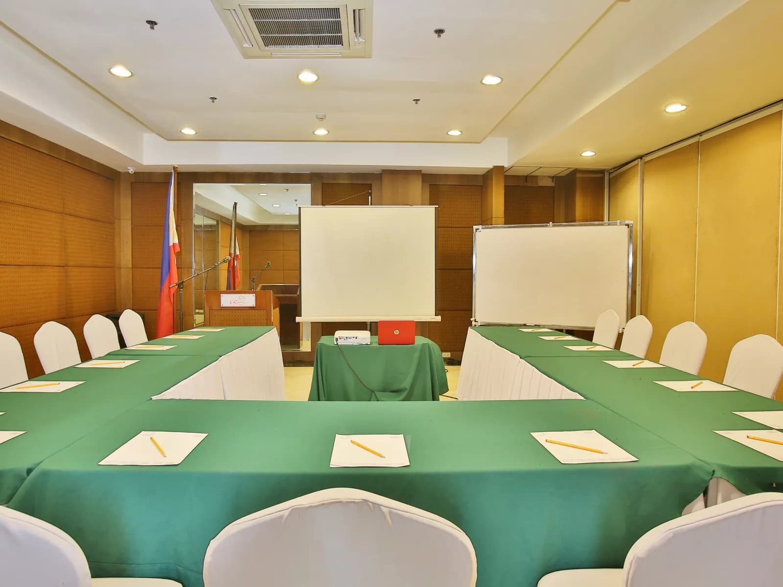 meeting room with u shaped table at Crown Regency Hotel Makati Function Halls