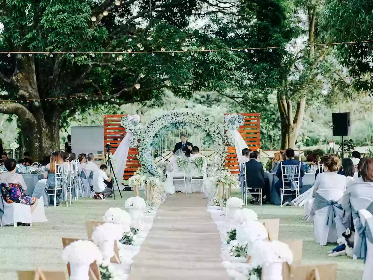 wedding ceremony event venue for rent in philippines with beautiful garden and floral arbour cavite