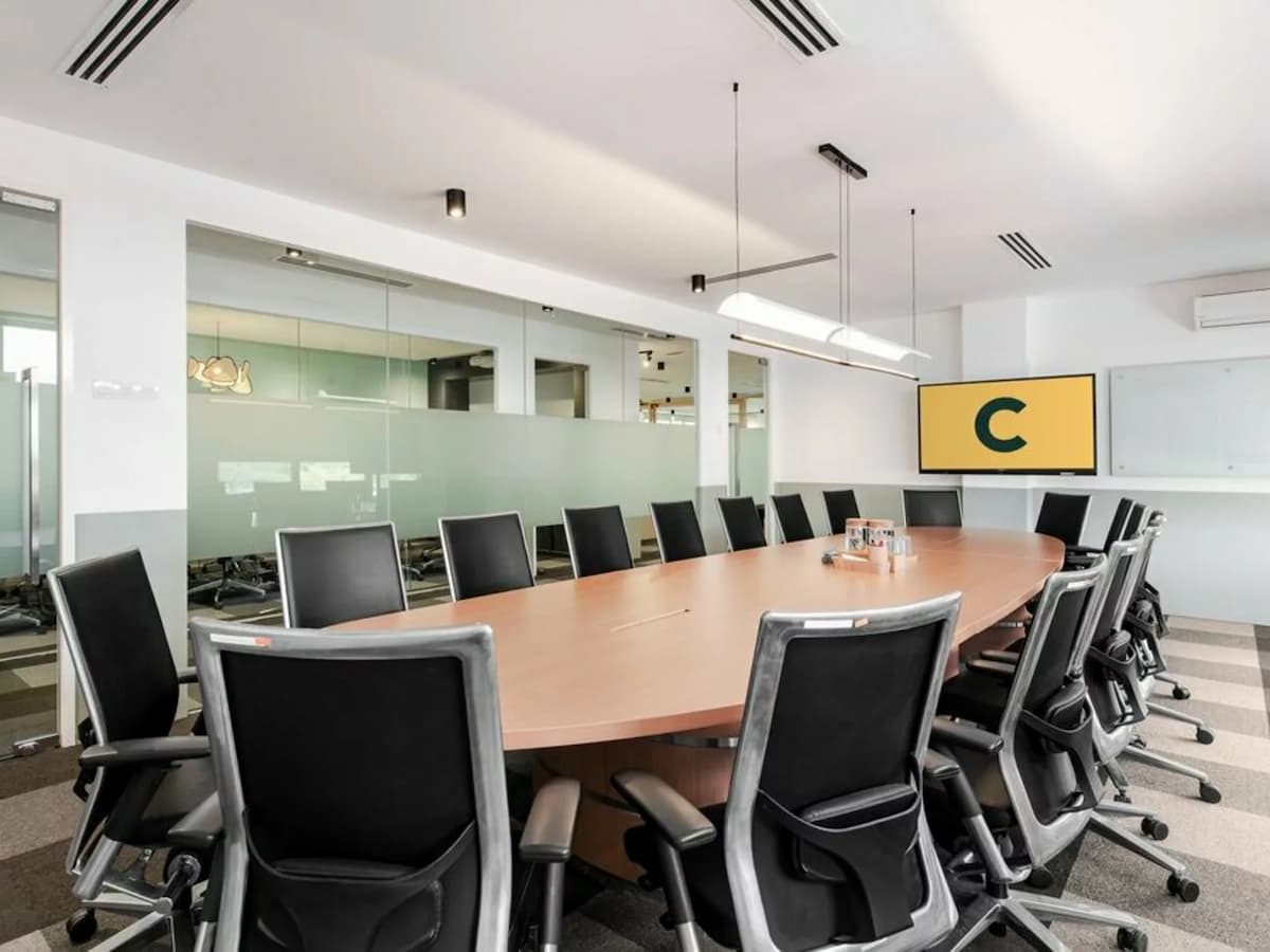 long table in private boardroom