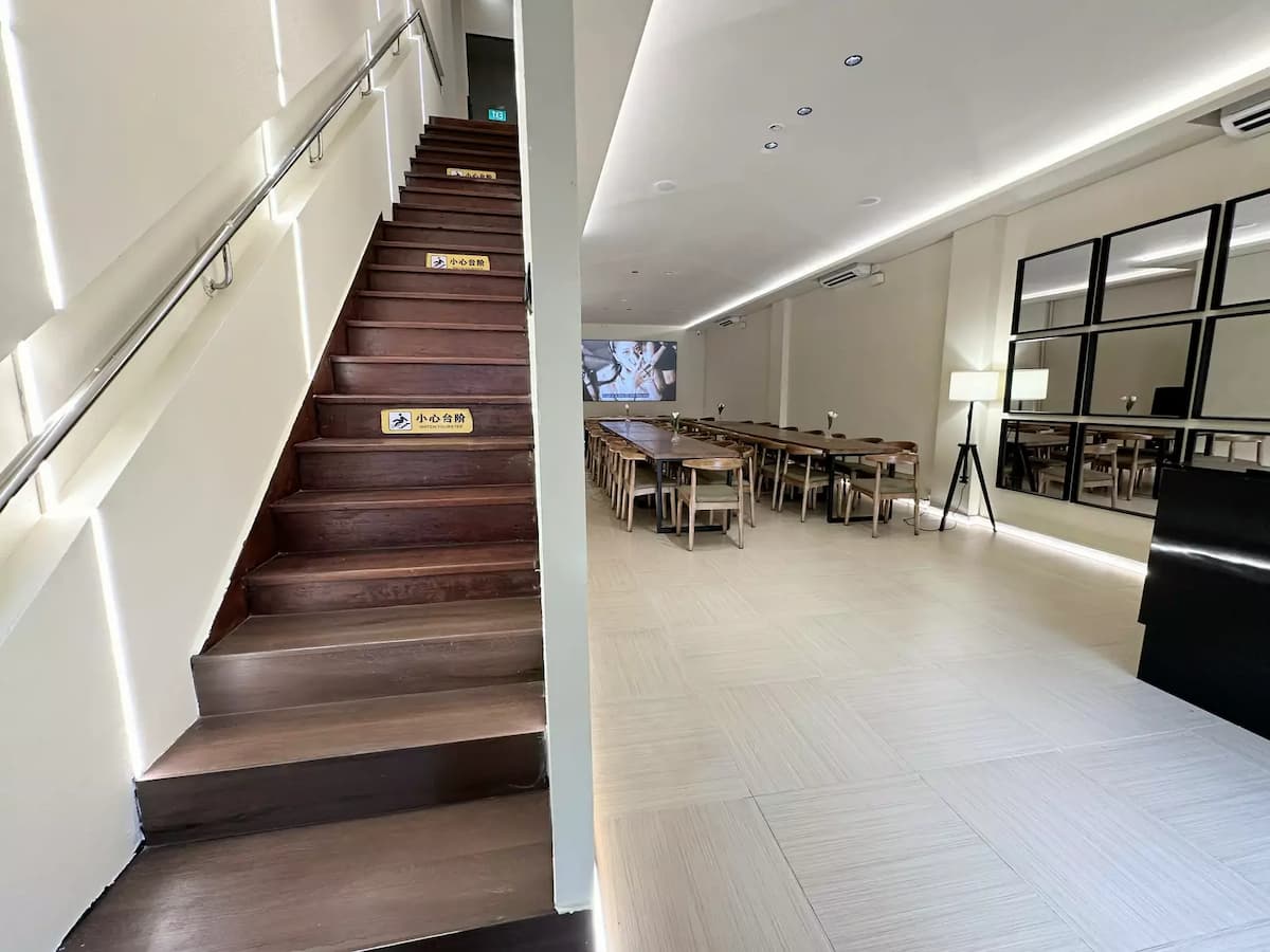 stairway to upper level of event space singapore