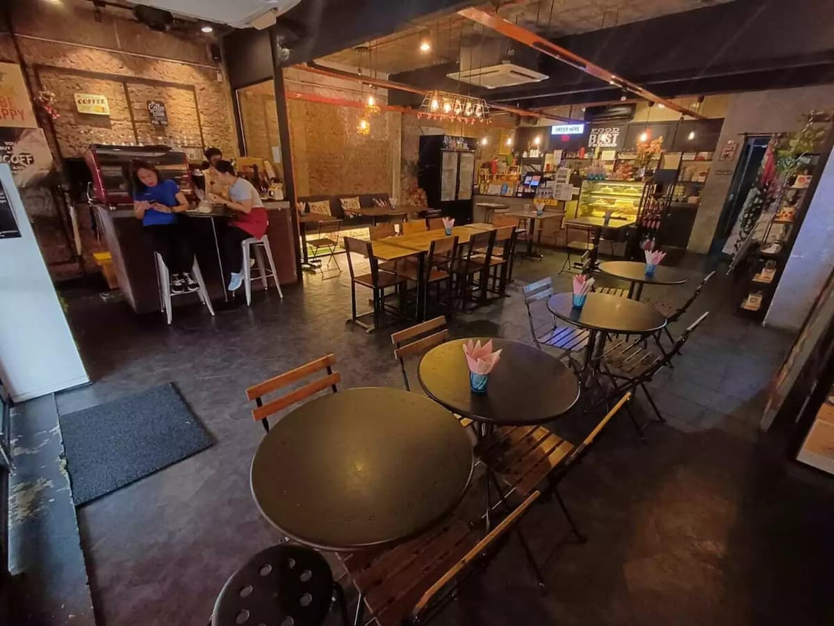industrial designed dining area