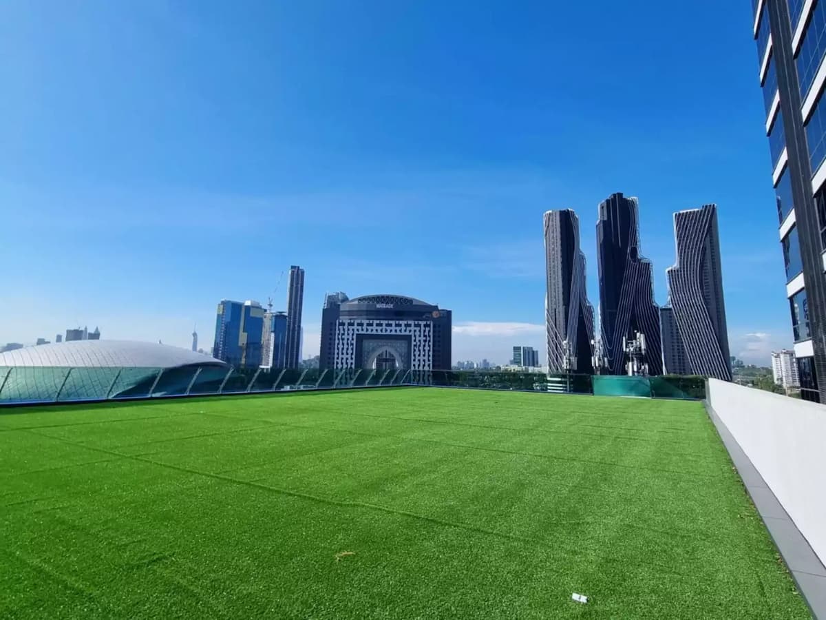 rooftop venue with skyline view